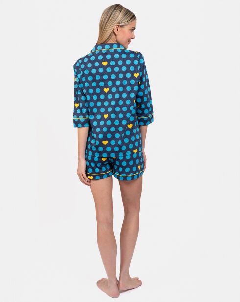 Pyjama court Josie bleu marine