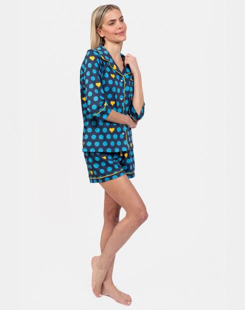 Pyjama court Josie bleu marine