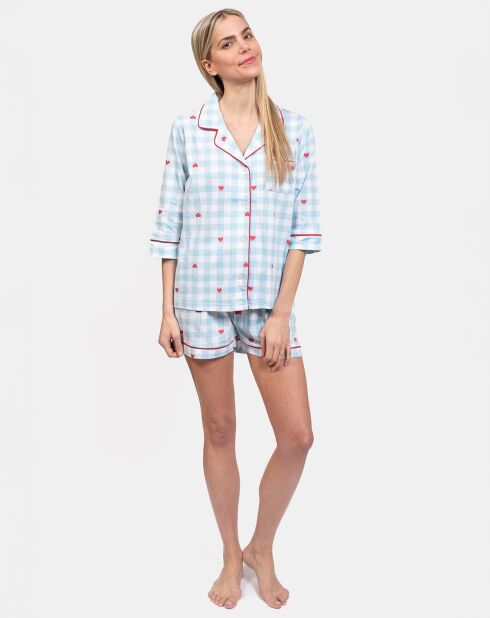 Pyjama court Elisabeth bleu lagon