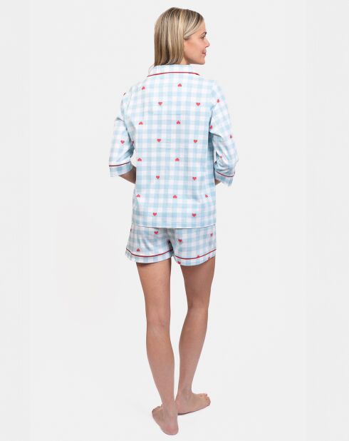 Pyjama court Elisabeth bleu lagon