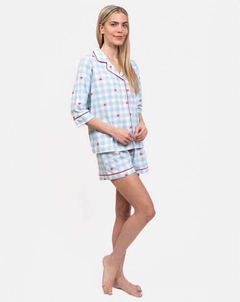 Pyjama court Elisabeth bleu lagon