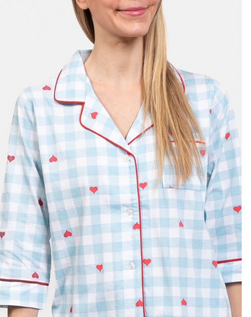 Pyjama court Elisabeth bleu lagon