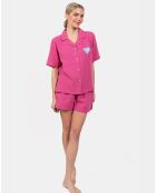 Pyjama court Elisa fuchsia