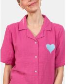 Pyjama court Elisa fuchsia