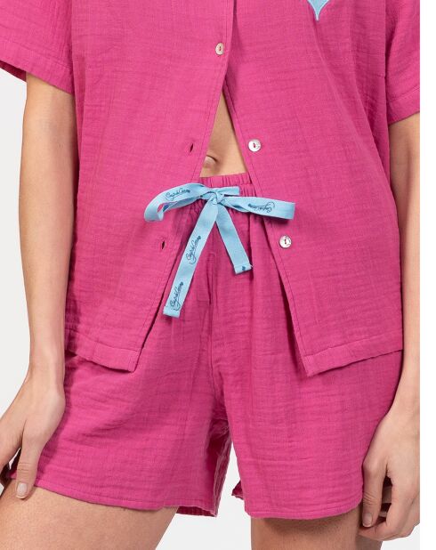 Pyjama court Elisa fuchsia