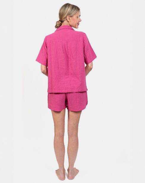 Pyjama court Elisa fuchsia
