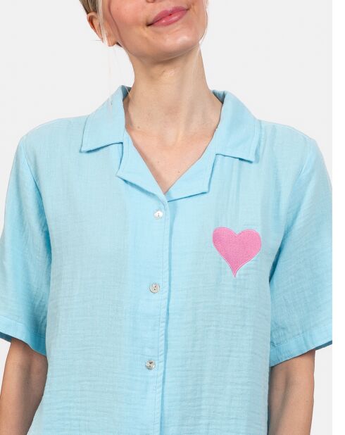 Pyjama court Elisa bleu lagon