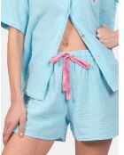 Pyjama court Elisa bleu lagon