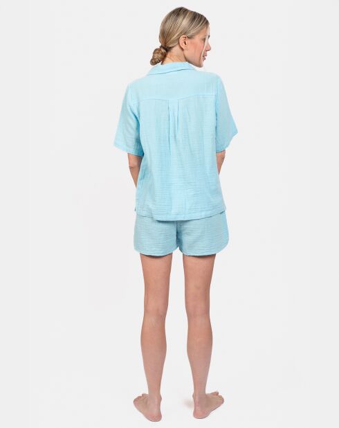 Pyjama court Elisa bleu lagon