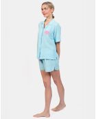 Pyjama court Elisa bleu lagon