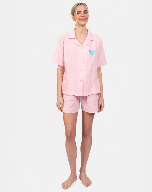 Pyjama court Elisa rose