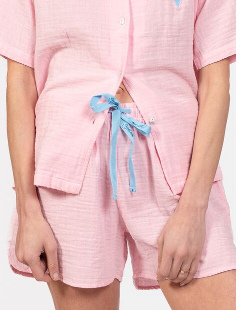 Pyjama court Elisa rose