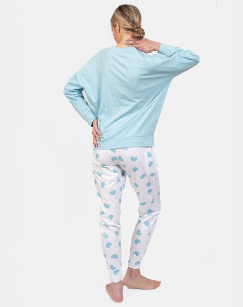 Pyjama long Elise bleu lagon