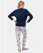 Pyjama long Emma bleu marine/bleu ciel