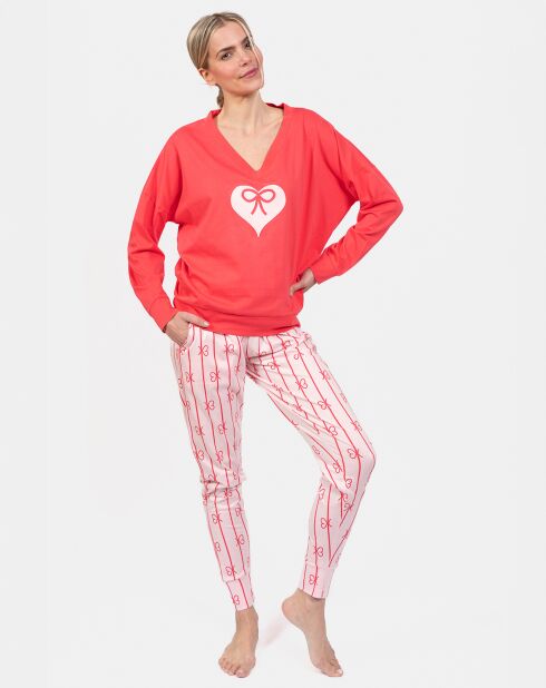 Pyjama long Alice rouge/rose