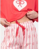 Pyjama long Alice rouge/rose