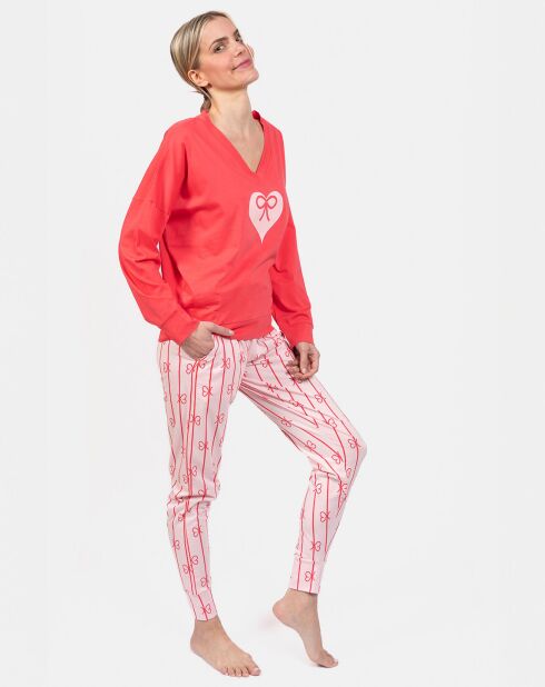 Pyjama long Alice rouge/rose