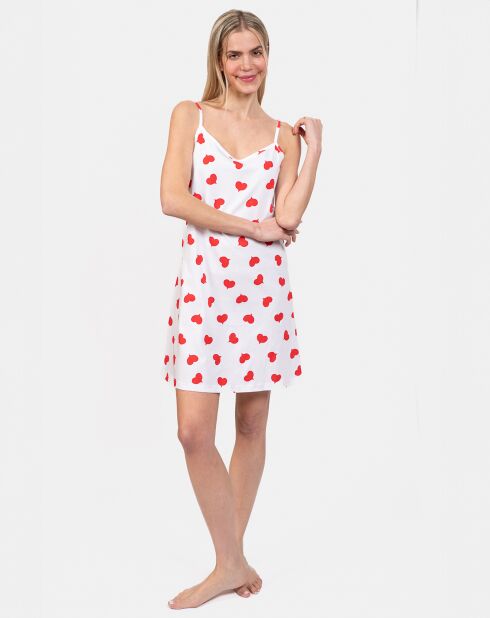 Chemise de nuit Sienna blanc/rouge