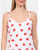 Chemise de nuit Sienna blanc/rouge
