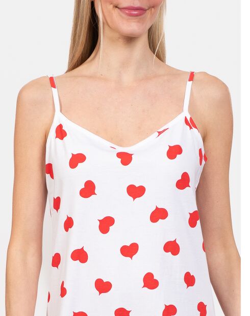 Chemise de nuit Sienna blanc/rouge