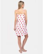 Chemise de nuit Sienna blanc/rouge