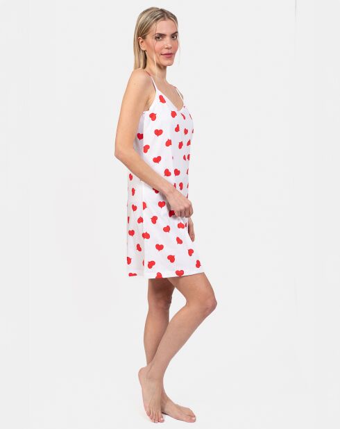 Chemise de nuit Sienna blanc/rouge