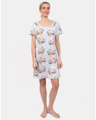 Chemise de nuit Martine bleu ciel