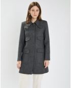 Manteau en Laine mélangée Marin gris chiné