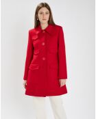 Manteau en Laine mélangée Marin rouge