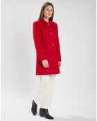 Manteau en Laine mélangée Marin rouge