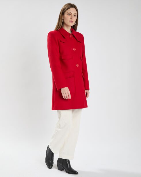 Manteau en Laine mélangée Marin rouge