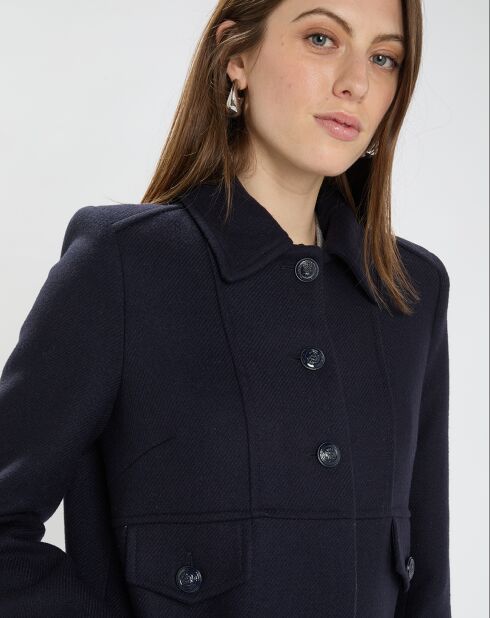 Manteau en Laine mélangée Maja nuit