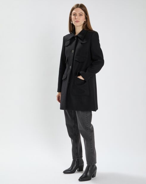 Manteau en Laine mélangée Marin noir
