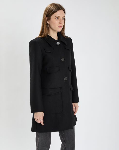 Manteau en Laine mélangée Marin noir