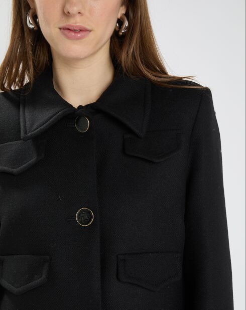 Manteau en Laine mélangée Marin noir