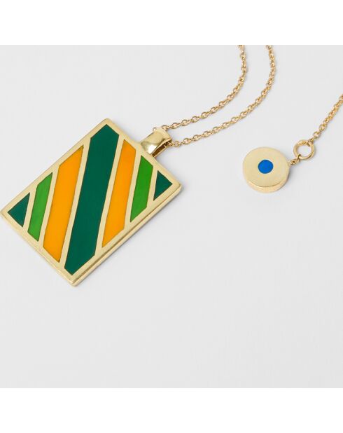 Collier Rainbow doré vert