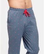Pyjama long Romain rouge/bleu