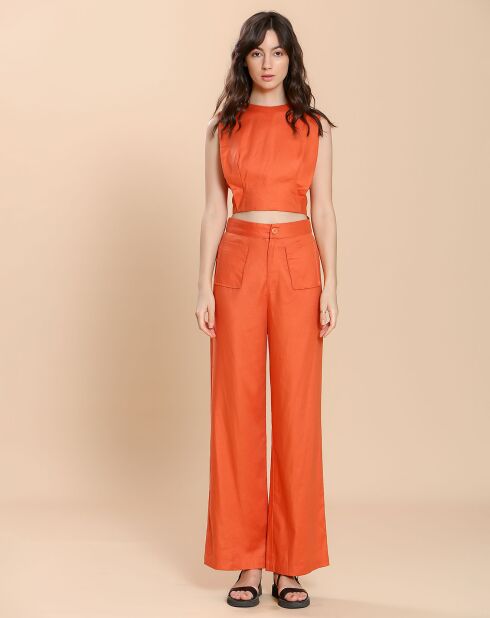 Pantalon Félicie orange