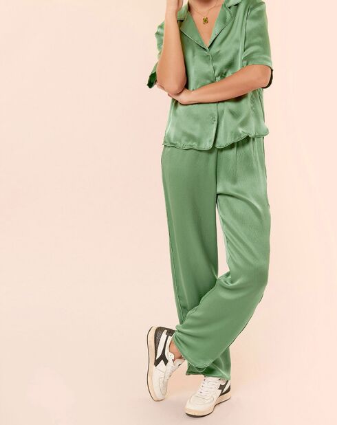 Chemise Harry 100% soie matcha
