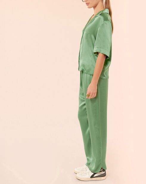 Chemise Harry 100% soie matcha