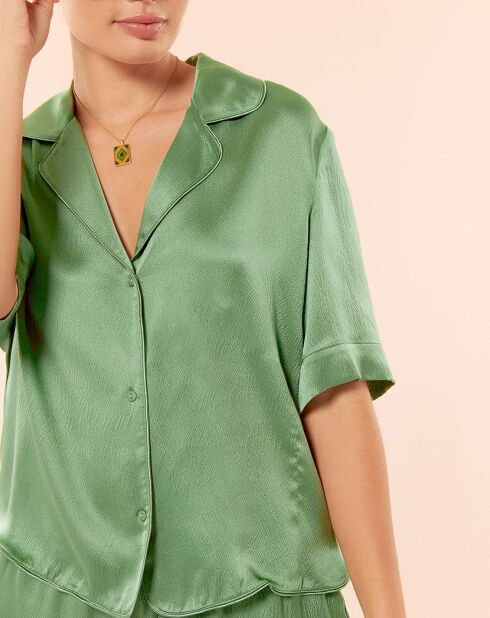 Chemise Harry 100% soie matcha