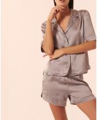 Chemise Harry 100% soie lilas