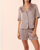 Chemise Harry 100% soie lilas
