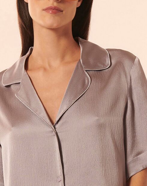 Chemise Harry 100% soie lilas