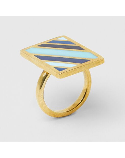 Bague Rainbow doré bleu