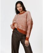 Pull Alicia marron/crème