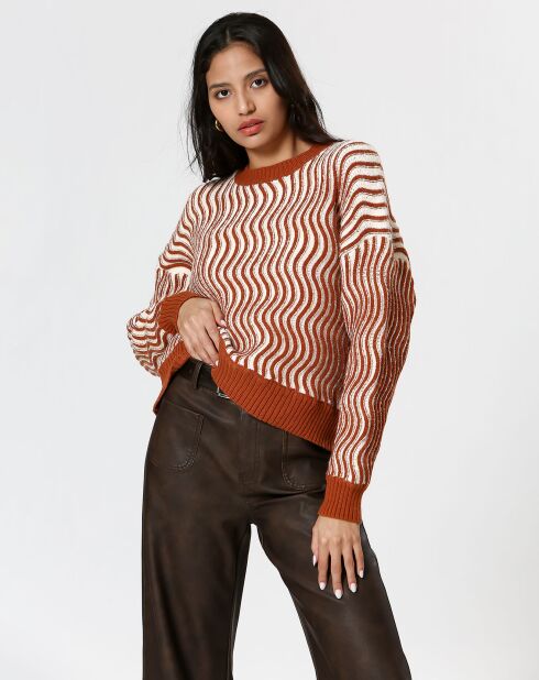Pull Alicia marron/crème