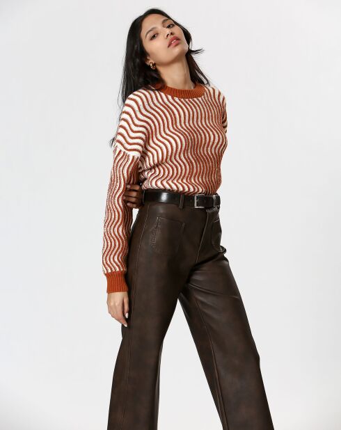 Pull Alicia marron/crème