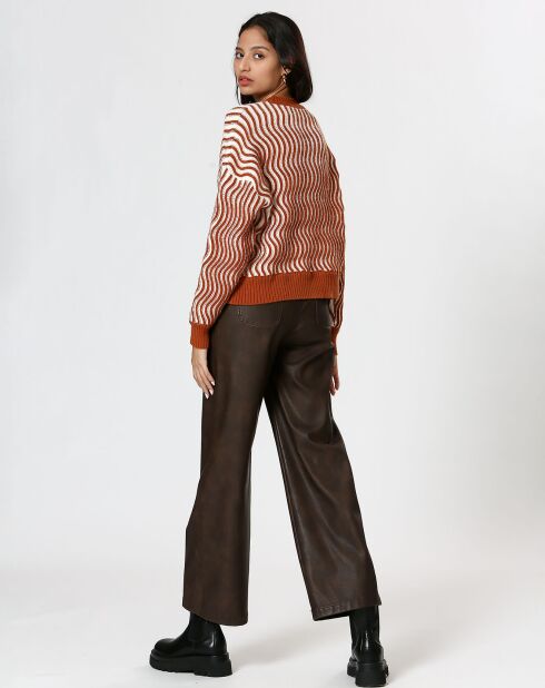 Pull Alicia marron/crème