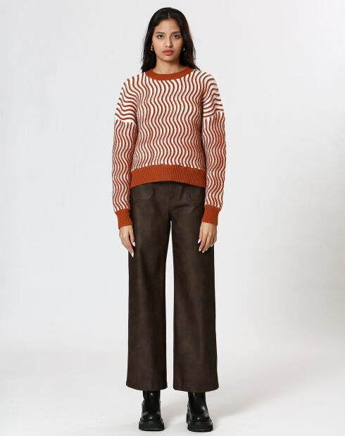 Pull Alicia marron/crème